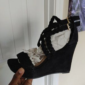Black Wedge Heels
